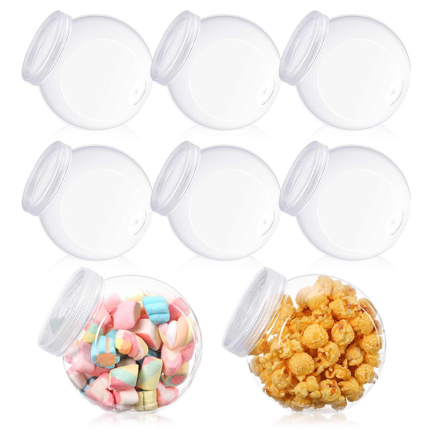 Plastic Candy Jars with Lids - 8 pcs, 25 oz