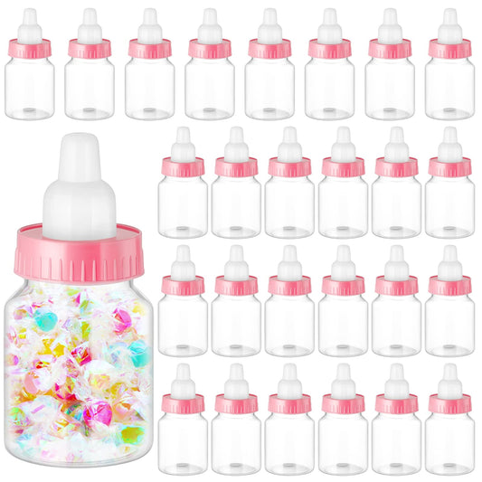 Mini Baby Shower Favor Bottles - Pink 72ct